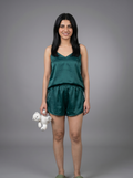 Emerald green tank top with shorts