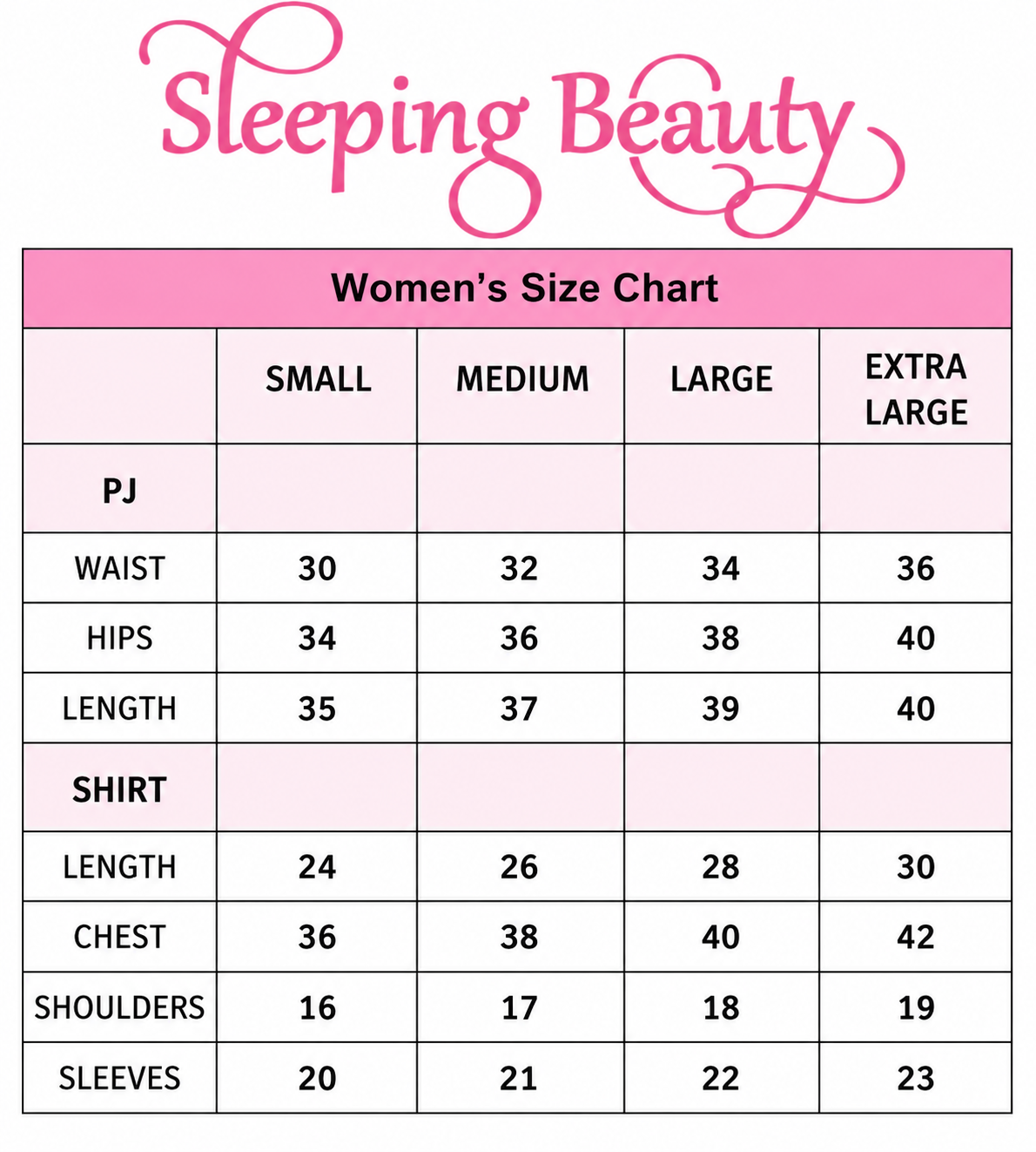 Size chart